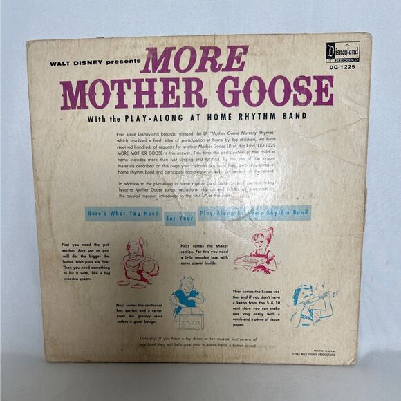 Walt Disney Presents MORE MOTHER GOOSE Disneyland Records LP 1962 - Picture 3 of 8